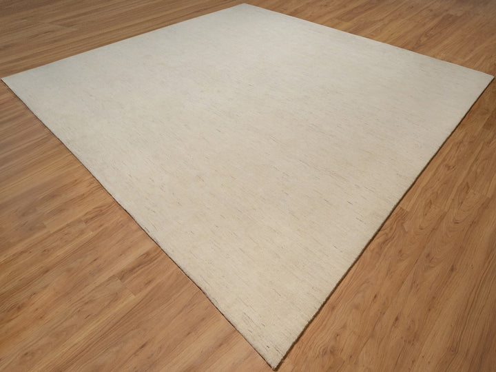 13'3" x 13'3" New Hand Knotted Ivory Wool Square Oriental Rug - MOA10292749