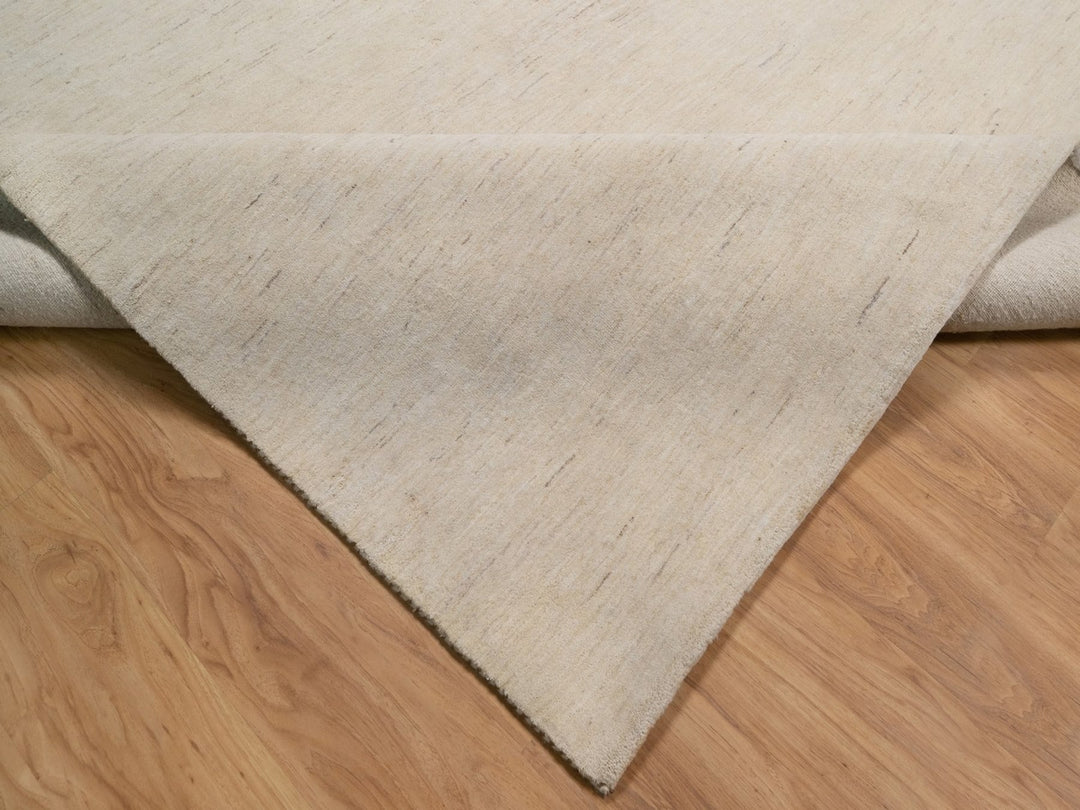 13'3" x 13'3" New Hand Knotted Ivory Wool Square Oriental Rug - MOA10292749