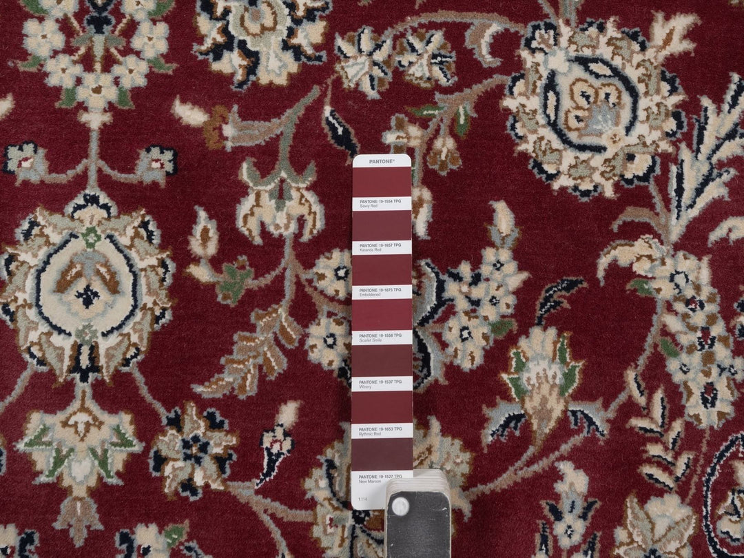 5'10" x 8'11" New Hand Knotted Red Wool & Silk Rectangle Oriental Rug - MOA10292751