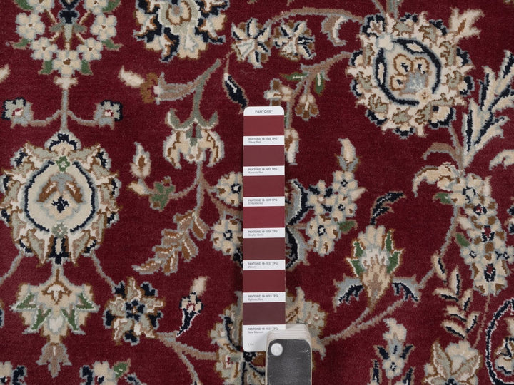 5'10" x 8'11" New Hand Knotted Red Wool & Silk Rectangle Oriental Rug - MOA10292751