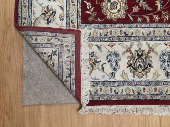 7'11" x 10'0" New Hand Knotted Red Wool & Silk Rectangle Oriental Rug - MOA10292752