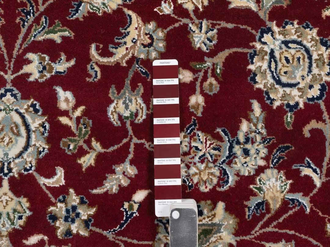 7'11" x 10'0" New Hand Knotted Red Wool & Silk Rectangle Oriental Rug - MOA10292752