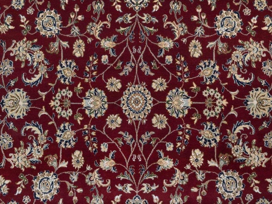 7'11" x 10'0" New Hand Knotted Red Wool & Silk Rectangle Oriental Rug - MOA10292752