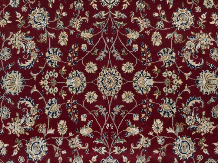 7'11" x 10'0" New Hand Knotted Red Wool & Silk Rectangle Oriental Rug - MOA10292752