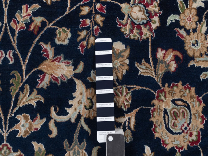 7'9" x 10'0" New Hand Knotted Blue Wool & Silk Rectangle Oriental Rug - MOA10292755