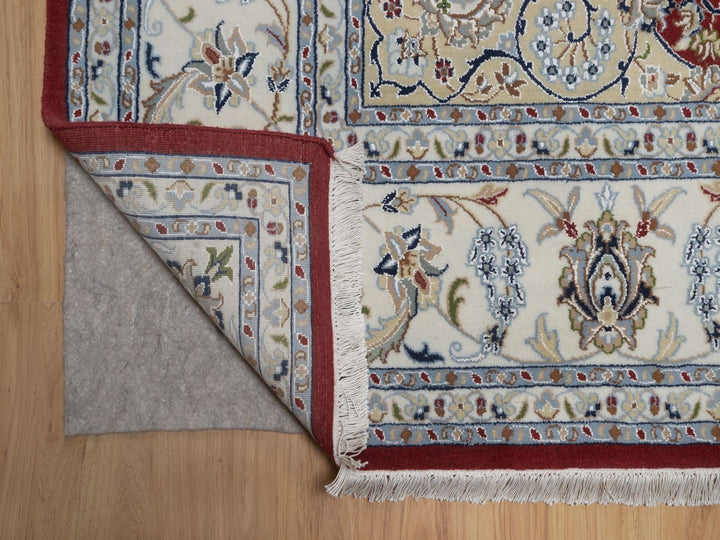 7'10" x 10'1" New Hand Knotted Red Wool & Silk Rectangle Oriental Rug - MOA10292762