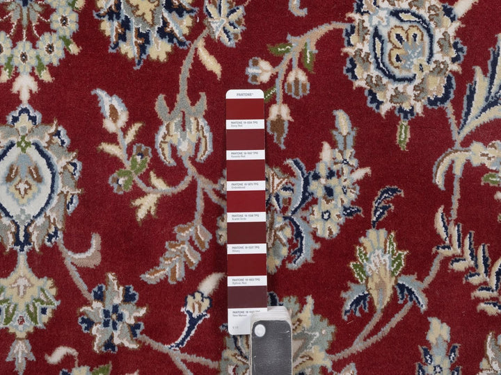 7'10" x 10'1" New Hand Knotted Red Wool & Silk Rectangle Oriental Rug - MOA10292762