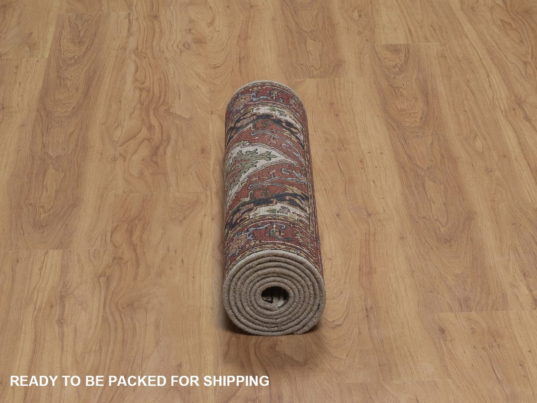 2'6" x 8'0" New Hand Knotted Ivory Wool Runner Oriental Rug - MOA10292767