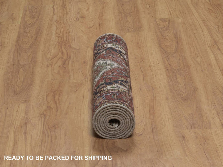 2'6" x 8'0" New Hand Knotted Ivory Wool Runner Oriental Rug - MOA10292767