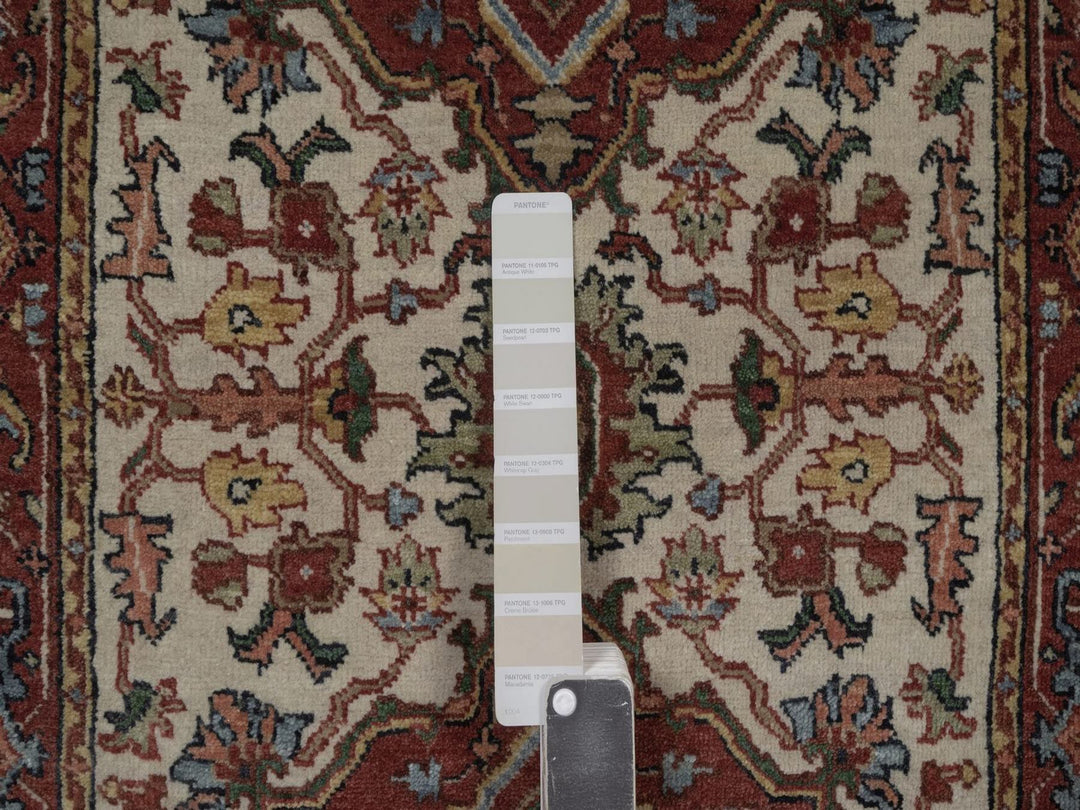 2'6" x 8'0" New Hand Knotted Ivory Wool Runner Oriental Rug - MOA10292768