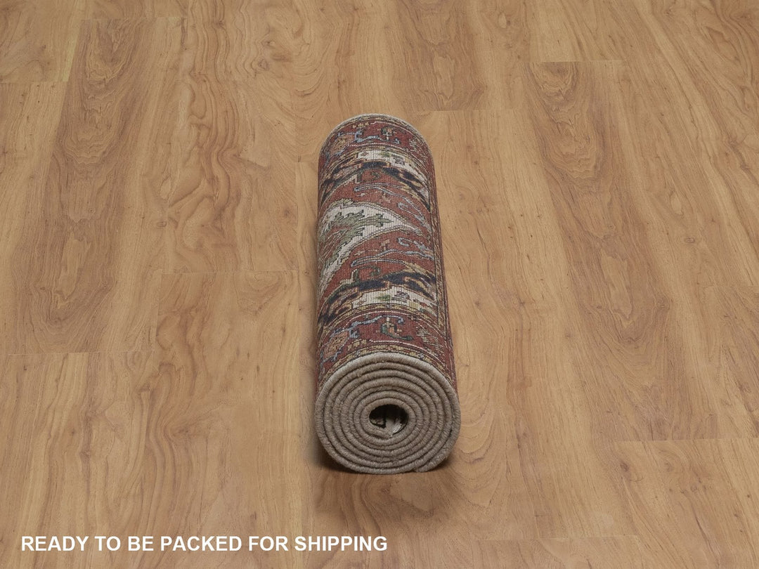 2'6" x 8'0" New Hand Knotted Ivory Wool Runner Oriental Rug - MOA10292768
