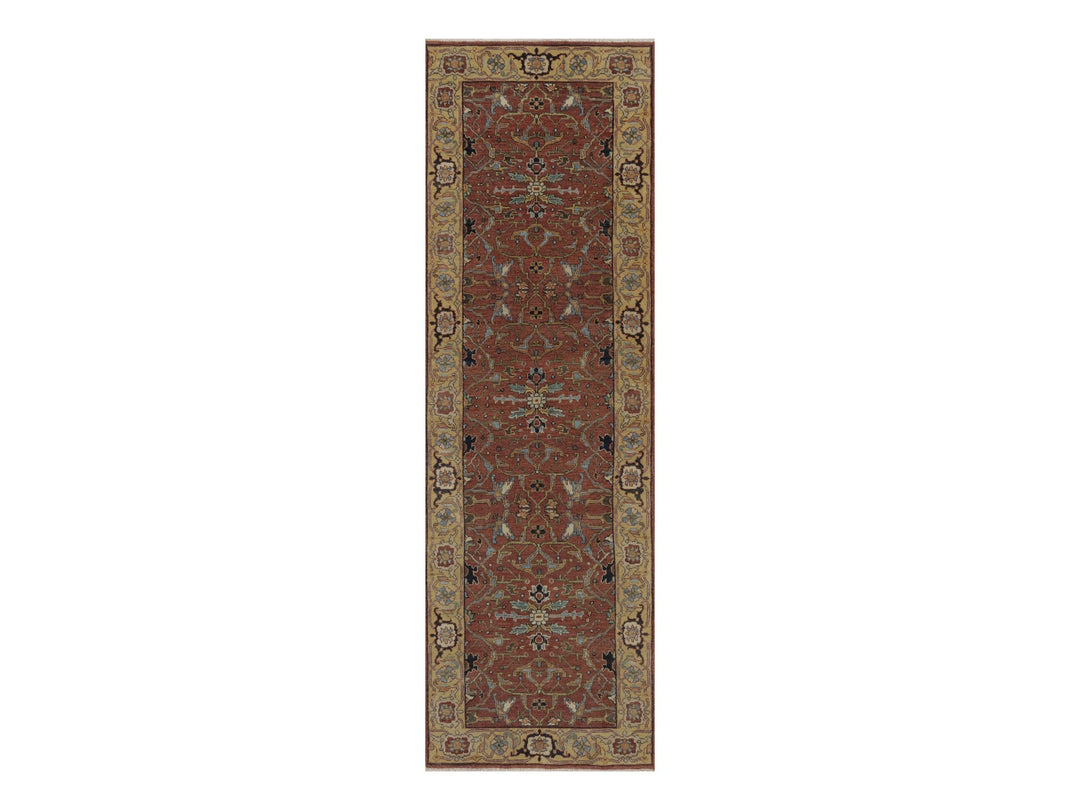 2'5" x 7'11" New Hand Knotted Red Wool Runner Oriental Rug - MOA10292769