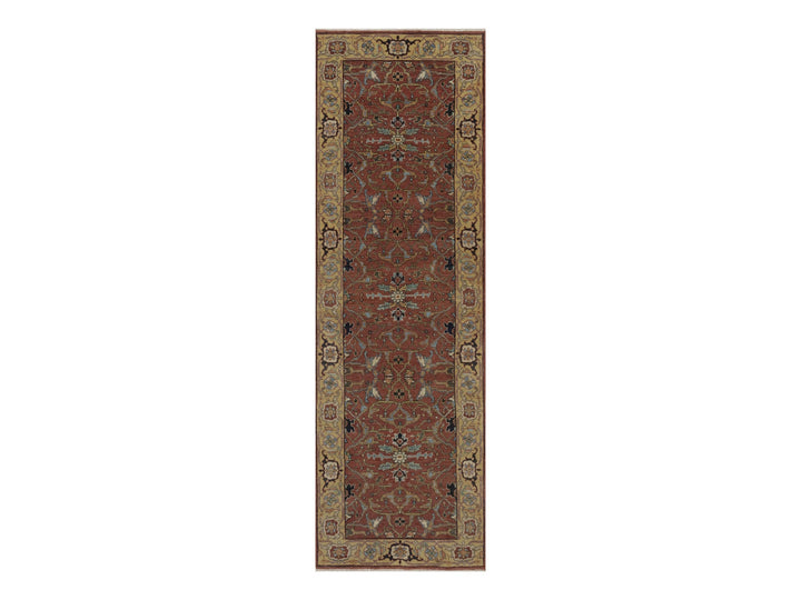 2'5" x 7'11" New Hand Knotted Red Wool Runner Oriental Rug - MOA10292769