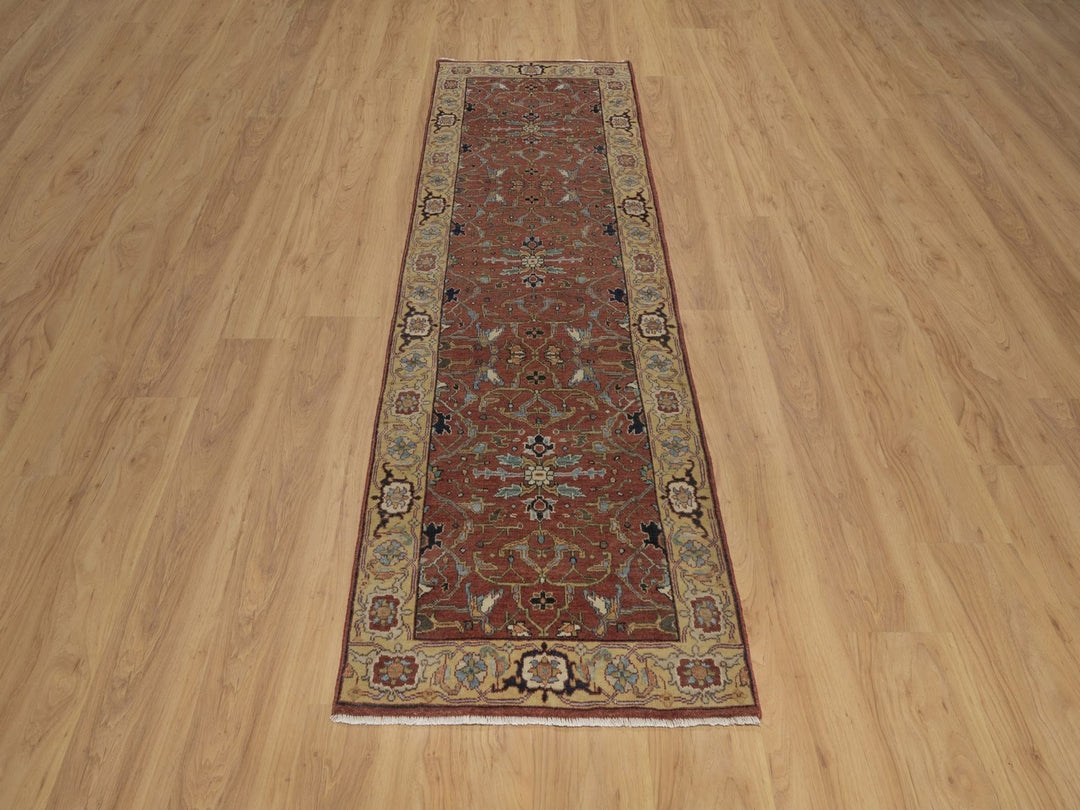 2'5" x 7'11" New Hand Knotted Red Wool Runner Oriental Rug - MOA10292769