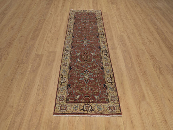 2'5" x 7'11" New Hand Knotted Red Wool Runner Oriental Rug - MOA10292769