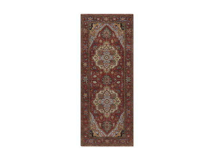 2'6" x 6'3" New Hand Knotted Red Wool Runner Oriental Rug - MOA10292770