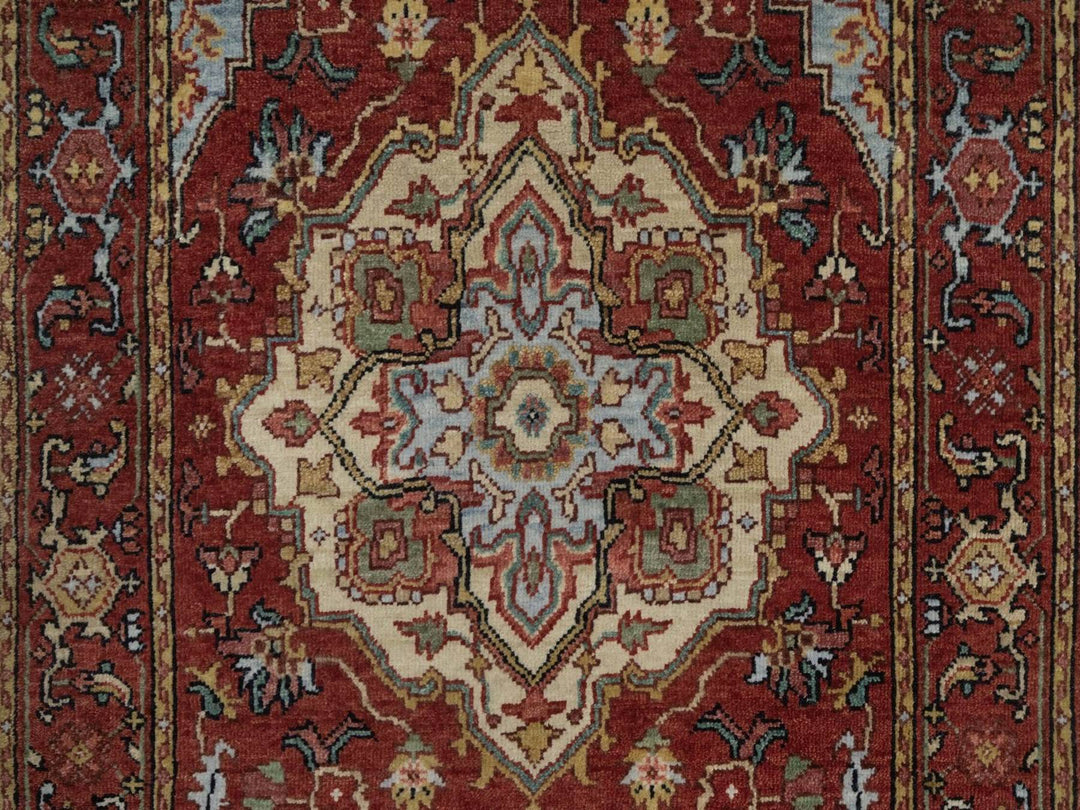 2'6" x 6'3" New Hand Knotted Red Wool Runner Oriental Rug - MOA10292770
