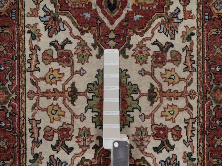 2'6" x 6'2" New Hand Knotted Ivory Wool Runner Oriental Rug - MOA10292772