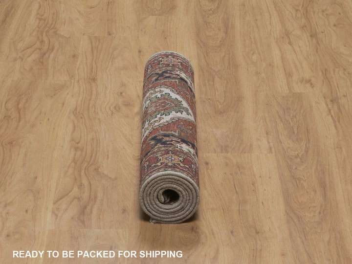 2'6" x 6'2" New Hand Knotted Ivory Wool Runner Oriental Rug - MOA10292772