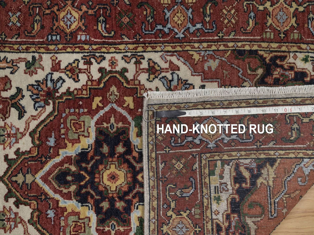 2'6" x 6'2" New Hand Knotted Ivory Wool Runner Oriental Rug - MOA10292772