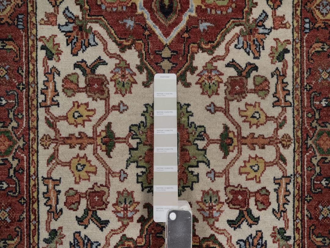 2'6" x 6'2" New Hand Knotted Ivory Wool Runner Oriental Rug - MOA10292773