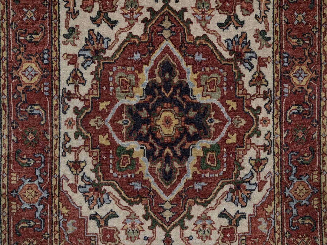 2'6" x 6'2" New Hand Knotted Ivory Wool Runner Oriental Rug - MOA10292773
