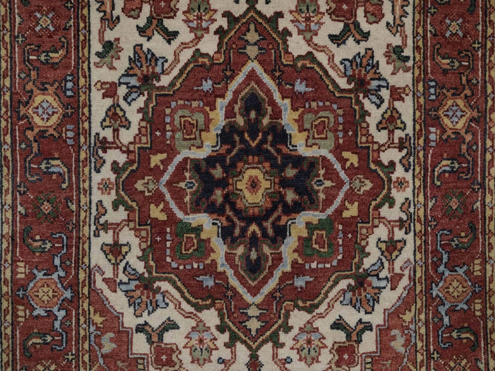 2'6" x 6'2" New Hand Knotted Ivory Wool Runner Oriental Rug - MOA10292773