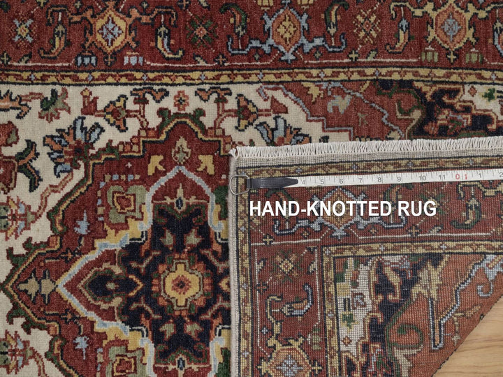 2'6" x 6'2" New Hand Knotted Ivory Wool Runner Oriental Rug - MOA10292773
