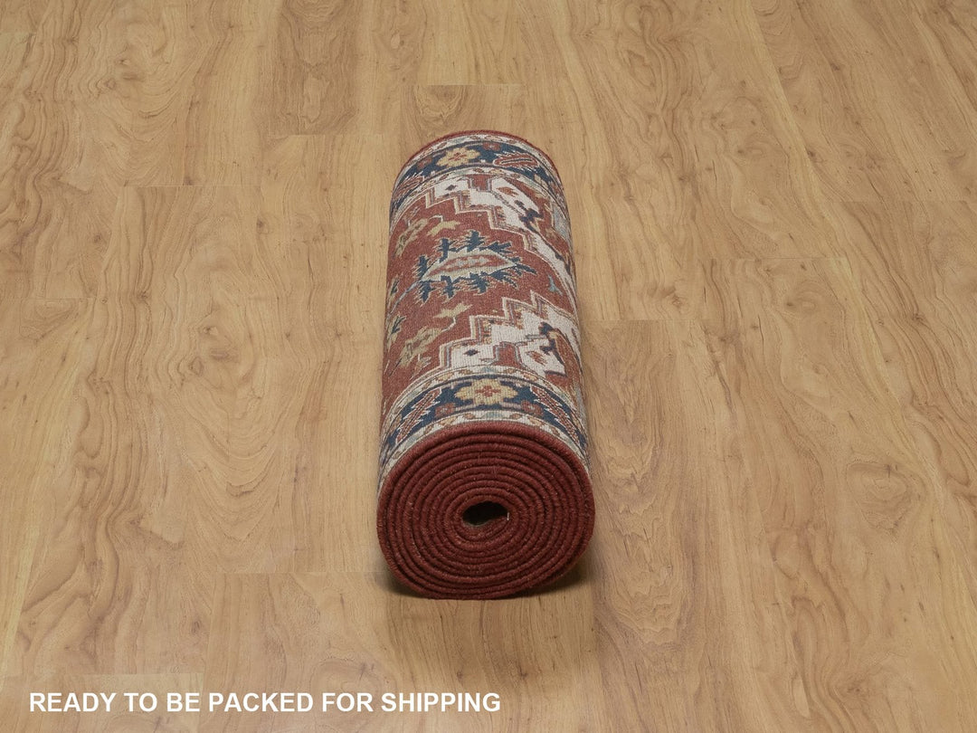 2'7" x 14'0" New Hand Knotted Red Wool Runner Oriental Rug - MOA10292774