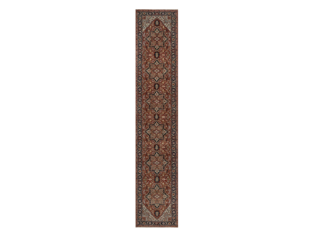 2'8" x 13'10" New Hand Knotted Red Wool Runner Oriental Rug - MOA10292775