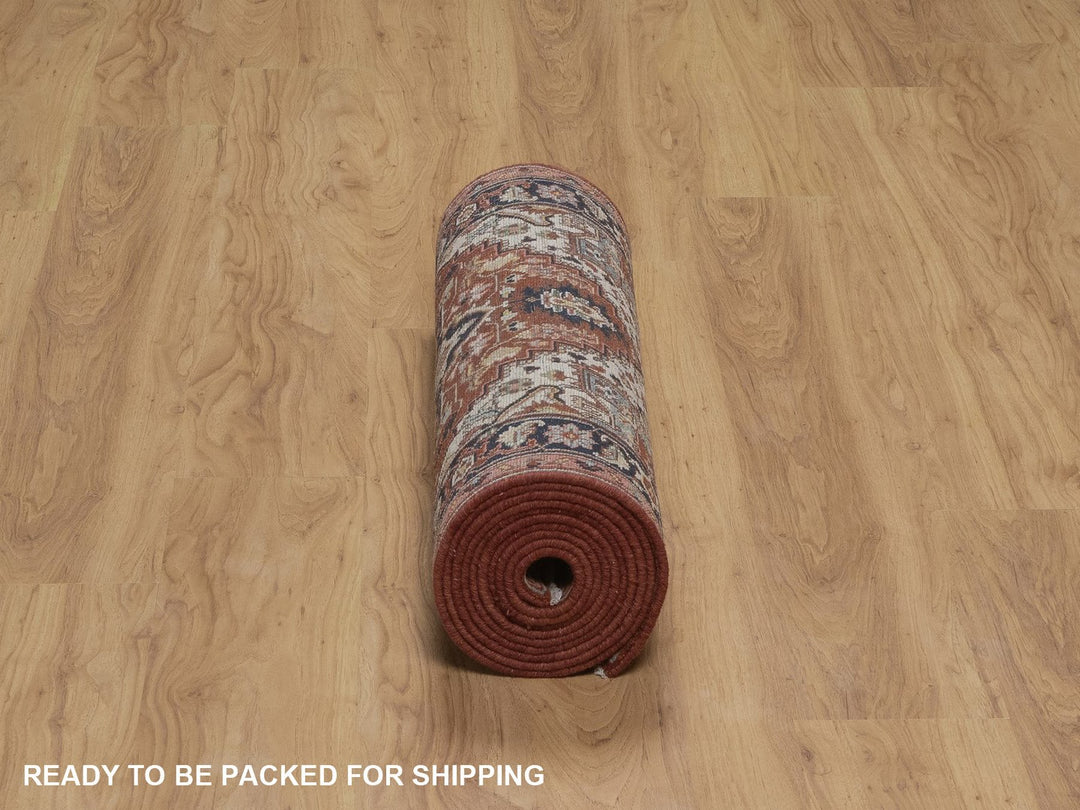2'8" x 13'10" New Hand Knotted Red Wool Runner Oriental Rug - MOA10292775