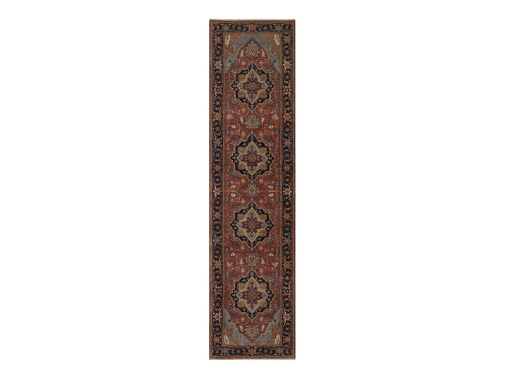 2'6" x 10'2" New Hand Knotted Red Wool Runner Oriental Rug - MOA10292776