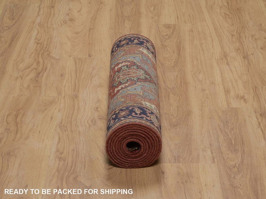 2'6" x 10'2" New Hand Knotted Red Wool Runner Oriental Rug - MOA10292776