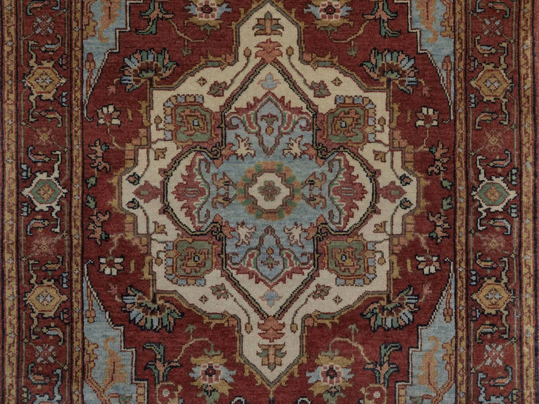 3'1" x 5'1" New Hand Knotted Red Wool Rectangle Oriental Rug - MOA10292777