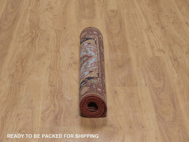 3'1" x 5'1" New Hand Knotted Red Wool Rectangle Oriental Rug - MOA10292777