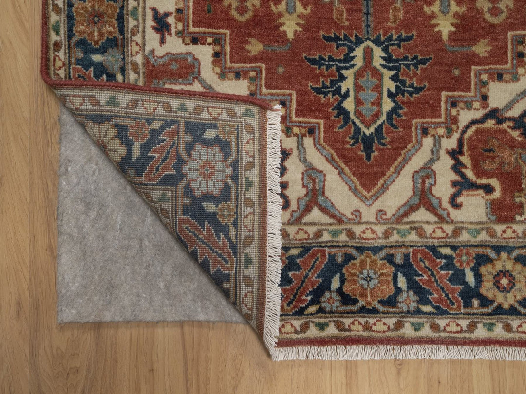 3'1" x 5'2" New Hand Knotted Red Wool Rectangle Oriental Rug - MOA10292778