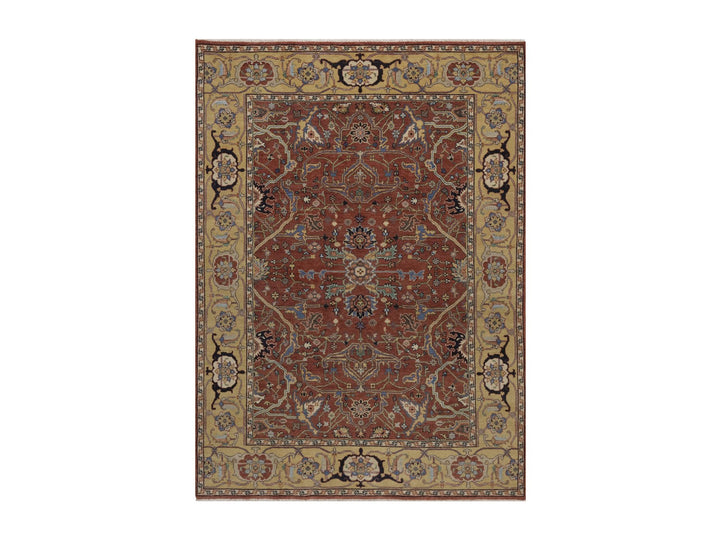 5'0" x 7'0" New Hand Knotted Red Wool Rectangle Oriental Rug - MOA10292779