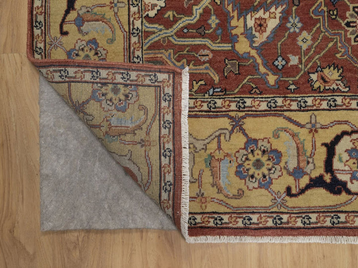 5'0" x 7'0" New Hand Knotted Red Wool Rectangle Oriental Rug - MOA10292779
