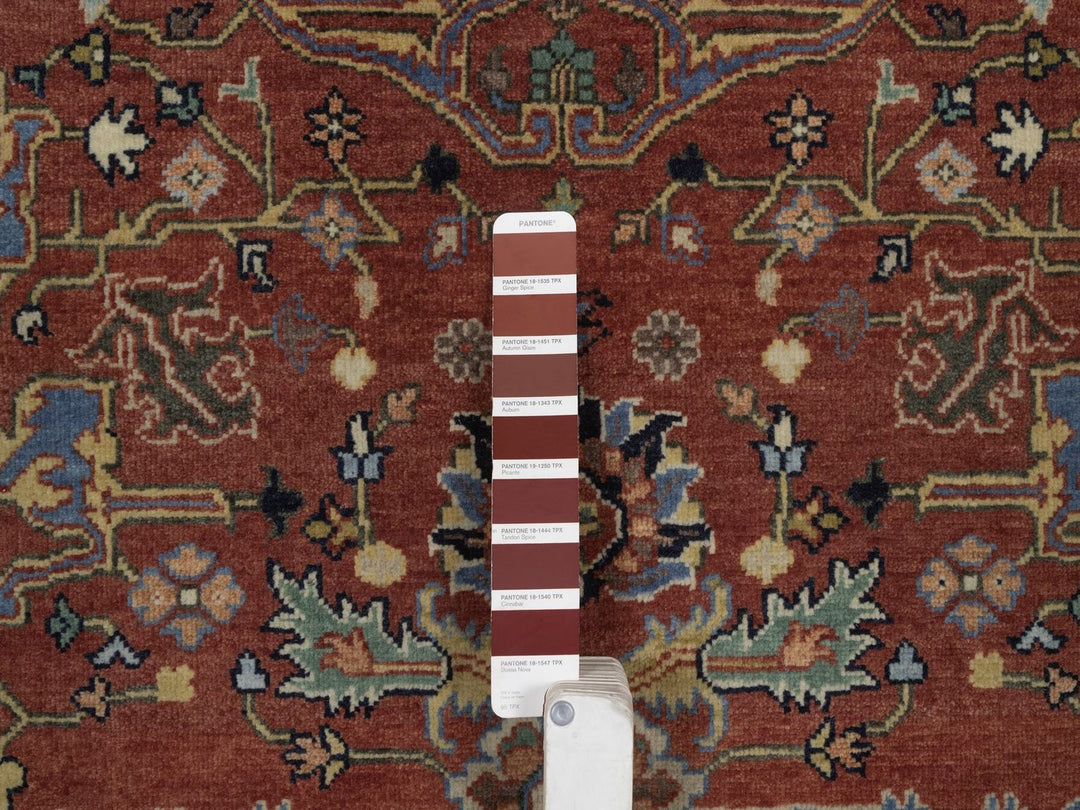 5'0" x 7'0" New Hand Knotted Red Wool Rectangle Oriental Rug - MOA10292779