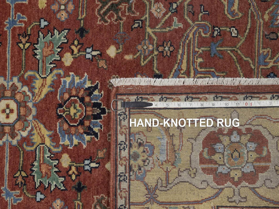5'0" x 7'0" New Hand Knotted Red Wool Rectangle Oriental Rug - MOA10292779