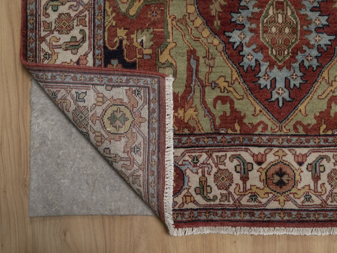 4'0" x 10'3" New Hand Knotted Red Wool Runner Oriental Rug - MOA10292780