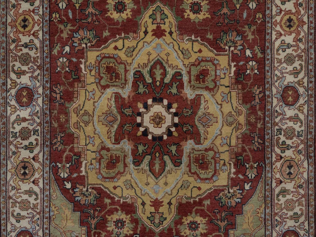 4'0" x 10'3" New Hand Knotted Red Wool Runner Oriental Rug - MOA10292780