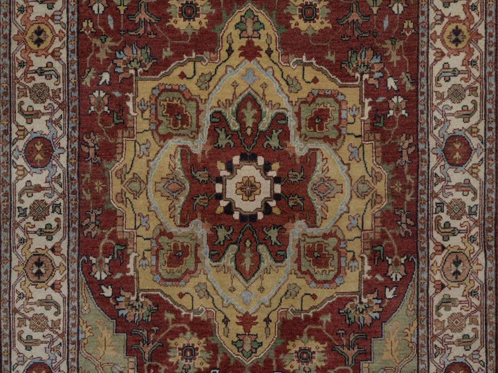 4'0" x 10'3" New Hand Knotted Red Wool Runner Oriental Rug - MOA10292780