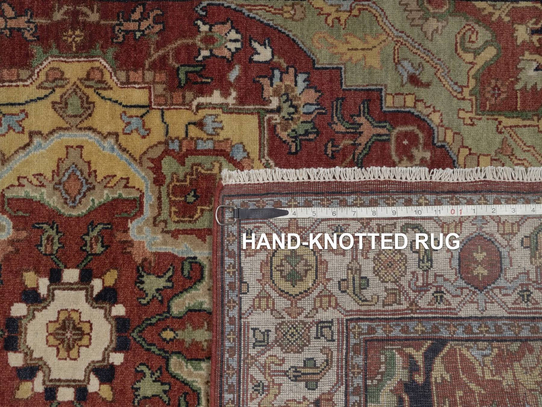 4'0" x 10'3" New Hand Knotted Red Wool Runner Oriental Rug - MOA10292780
