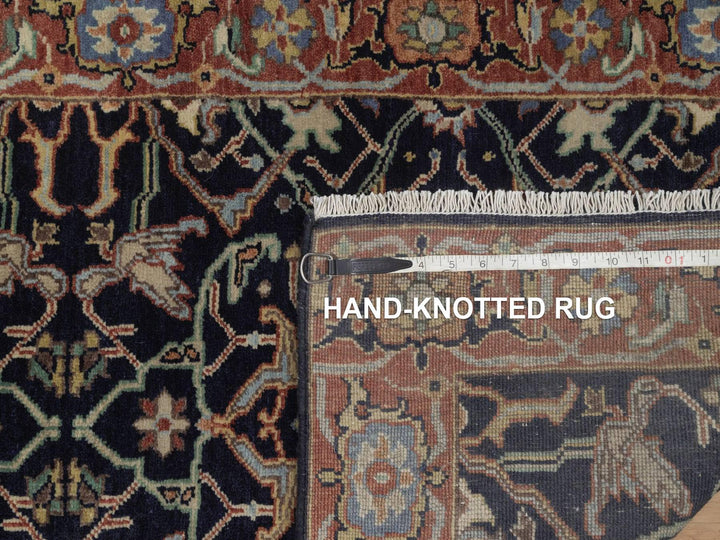 2'7" x 23'8" New Hand Knotted Blue Wool Runner Oriental Rug - MOA10292781