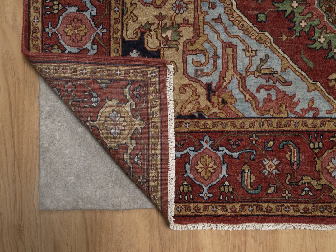 5'1" x 7'2" New Hand Knotted Red Wool Rectangle Oriental Rug - MOA10292782