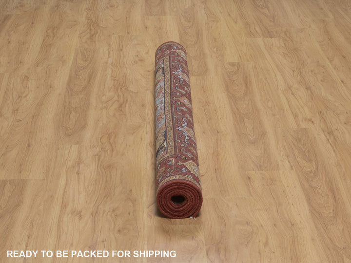 5'1" x 7'2" New Hand Knotted Red Wool Rectangle Oriental Rug - MOA10292782