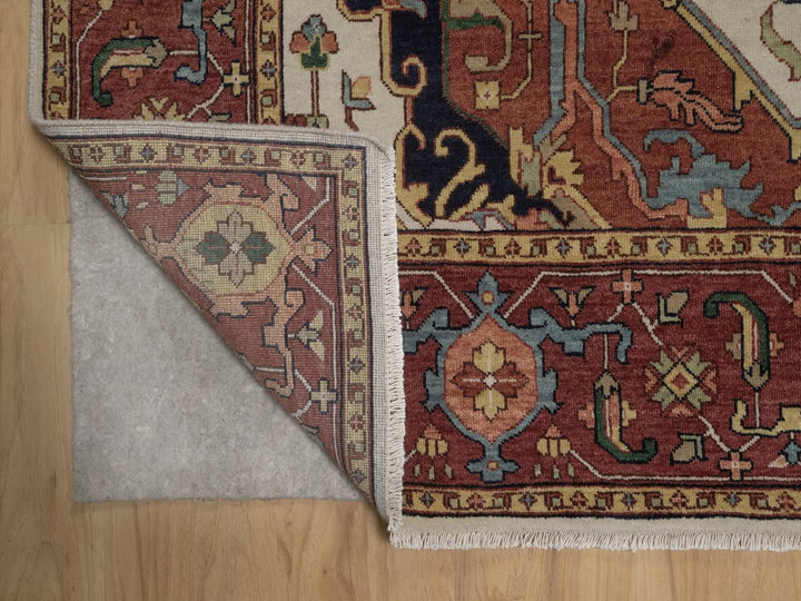 6'0" x 9'1" New Hand Knotted Ivory Wool Rectangle Oriental Rug - MOA10292783
