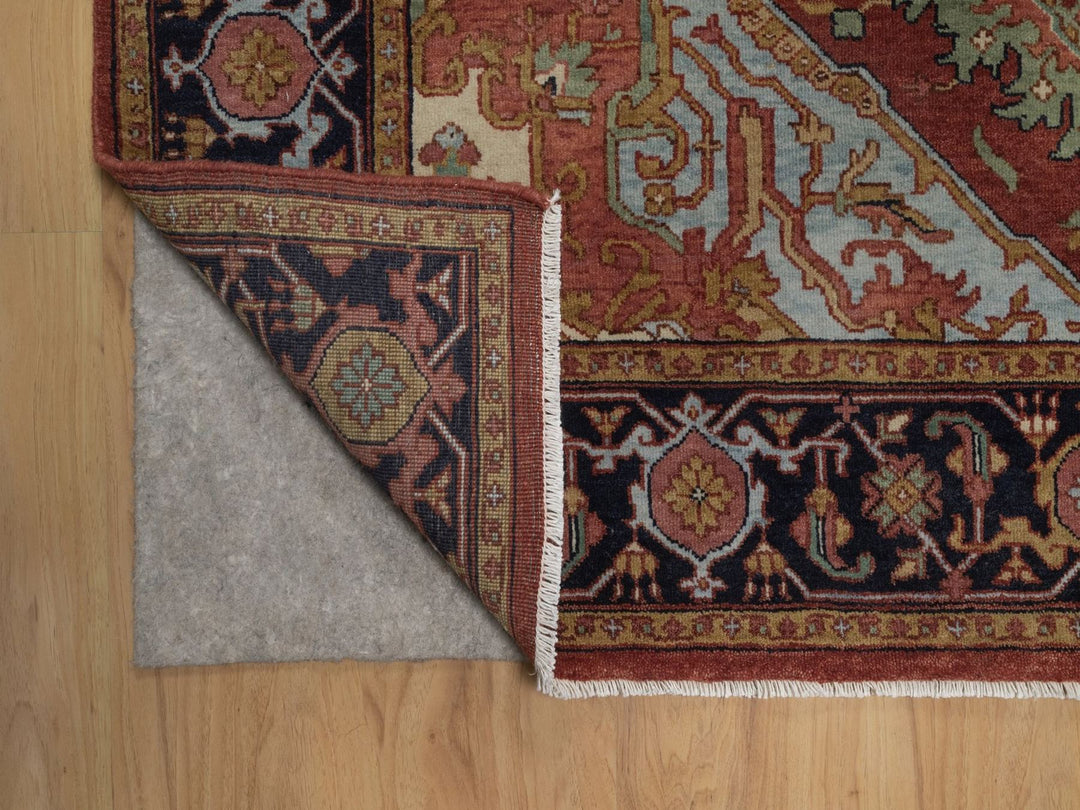 4'11" x 7'4" New Hand Knotted Red Wool Rectangle Oriental Rug - MOA10292784