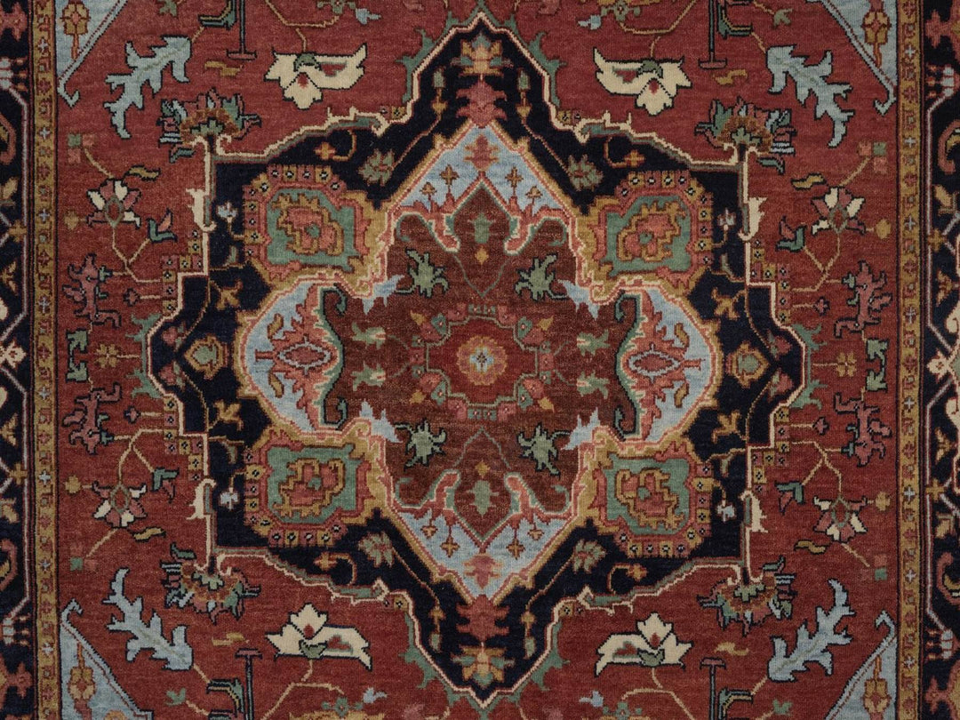 4'11" x 7'4" New Hand Knotted Red Wool Rectangle Oriental Rug - MOA10292784